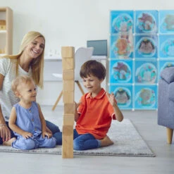 Relaxdays Scaffale Componibile Da Cameretta, 2 Aste Appendiabiti, Disegni Animali, HxLxP: 145x110x37 Cm, Incastro, Blu -Armonia Casa 51983945 3