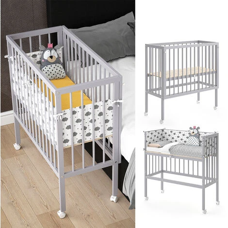 Letto Per Allattamento „Sophie“ Grigio Con 2 Sponde E Materasso VitaliSpa 2 Letto Per Allattamento „Sophie“ Grigio Con 2 Sponde E Materasso VitaliSpa - immagine 2