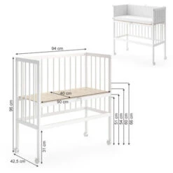 Letto Per Allattamento „Sophie“ Bianco Con Materasso E Paracolpi VtaliSpa -Armonia Casa 52467330 3