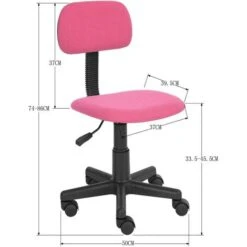 Sedia Poltrona Operativa Con 5 Ruote Ufficio Cameretta Stanzetta In Tessuto Rosa -Armonia Casa 5281328 3