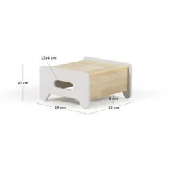 Kave Home - Sgabello Per Bambini Cecilia In Legno Massello Di Pino Naturale E Bianco FSC MIX Credit -Armonia Casa 53042194 3