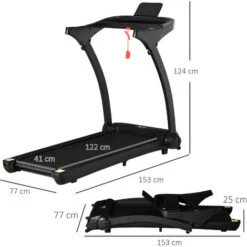 HOMCOM Tapis Roulant Elettrico Pieghevole Salvaspazio 550W, Velocità Fino 14 Km/h E 12 Programmi, Nero -Armonia Casa 53540548 3