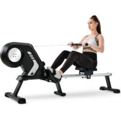 Vogatore Da Casa Pieghevole Con Resistenza Magnetica, Schermo LCD E Pedali Antiscivolo Per Esercizi A Casa Fino