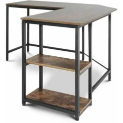 Nova Scrivania Angolare Da Studio Camera Ad L Stile Vintage 2 Ripiani Telaio In Ferro 9 Nova Scrivania Angolare Da Studio Camera Ad L Stile Vintage 2 Ripiani Telaio In Ferro -Armonia Casa 53989435 5