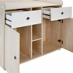 Nova Mobile Fasciatoio 2 Cassetti 3 Ripiani Aperti 2 Scomparti Con Ante Legno Faggio -Armonia Casa 53989687 4