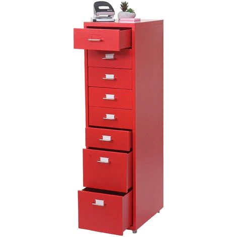 Nova Cassettiera Armadietto Per Ufficio Boston Con Ruote E 8 Cassetti Vari Colori Colore : Rosso 2 Nova Cassettiera Armadietto Per Ufficio Boston Con Ruote E 8 Cassetti Vari Colori Colore : Rosso - immagine 2