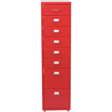 Nova Cassettiera Armadietto Per Ufficio Boston Con Ruote E 8 Cassetti Vari Colori Colore : Rosso 3 Nova Cassettiera Armadietto Per Ufficio Boston Con Ruote E 8 Cassetti Vari Colori Colore : Rosso - immagine 3