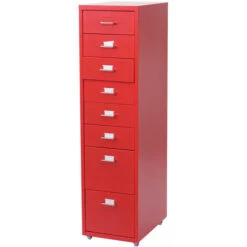 Nova Cassettiera Armadietto Per Ufficio Boston Con Ruote E 8 Cassetti Vari Colori Colore : Rosso 8 Nova Cassettiera Armadietto Per Ufficio Boston Con Ruote E 8 Cassetti Vari Colori Colore : Rosso -Armonia Casa 54080528 4