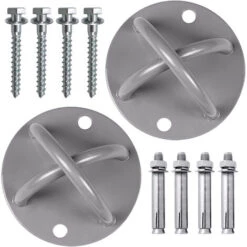 Leogreen 2 Pezzi Gancio Per Soffitto, Per Allenamento In Sospensione, Training Anelli Da Ginnastica, Yoga Trapezio, Corda Da Battaglia, Sacco Da Boxe, S