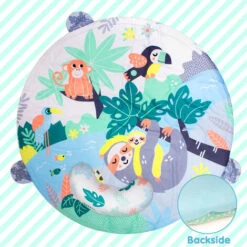 Leogreen Tappetino Attività Per Bambini, Palestrina Multiattivita' Scoperta, 6 Giocattoli, Per Neonati Da 0+ Mesi, 40 Palline Con Borsa, 85x85x49cm, Mondo Animale -Armonia Casa 54376892 4