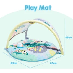 Leogreen Tappetino Attività Per Bambini, Palestrina Multiattivita' Scoperta, 6 Giocattoli, Per Neonati Da 0+ Mesi, 40 Palline Con Borsa, 85x85x49cm, Mondo Animale -Armonia Casa 54376892 5
