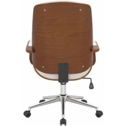 Sedia Da Ufficio Yankton In Similpelle Noce/bianco -Armonia Casa 54383132 5