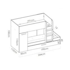 Letto A Castello Crystal Per Due Bambini Bianco Opaco E Rovere Naturale Con Armadio Bianco E Naturale 9 Letto A Castello Crystal Per Due Bambini Bianco Opaco E Rovere Naturale Con Armadio Bianco E Naturale -Armonia Casa 54447466 5