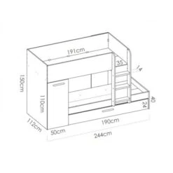 Letto A Castello Crystal Per Due Bambini Bianco Opaco Rosa E Rovere Grigio Con Armadio Bianco, Rosa E Grigio -Armonia Casa 54448737 5