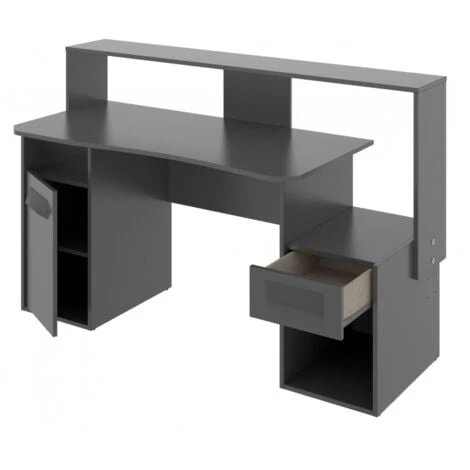 Scrivania GAMER Per PC Colore Grafite Con Anta E Cassetto Grafite 4 Scrivania GAMER Per PC Colore Grafite Con Anta E Cassetto Grafite - immagine 4