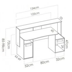 Scrivania GAMER Per PC Colore Grafite Con Anta E Cassetto Grafite 9 Scrivania GAMER Per PC Colore Grafite Con Anta E Cassetto Grafite -Armonia Casa 54565863 5
