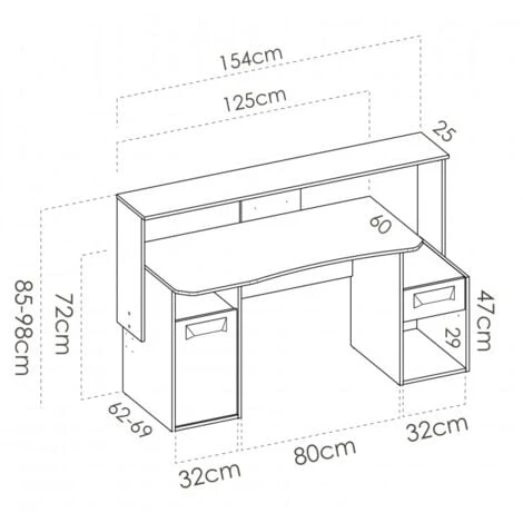 Scrivania GAMER Per PC Colore Grafite Con Anta E Cassetto Grafite 5 Scrivania GAMER Per PC Colore Grafite Con Anta E Cassetto Grafite - immagine 5