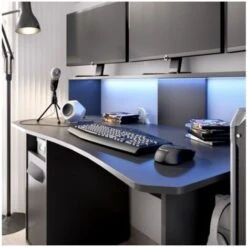 Scrivania GAMER Con Led Per PC Colore Grafite Con Anta E Cassetto Grafite -Armonia Casa 54565865 2