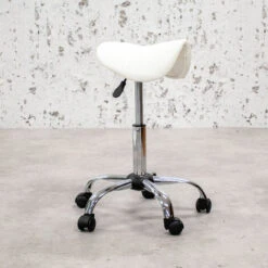 Sgabello A Sella Moderno Bianco Regolabile In Altezza