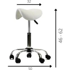 Sgabello A Sella Moderno Bianco Regolabile In Altezza -Armonia Casa 54871690 3