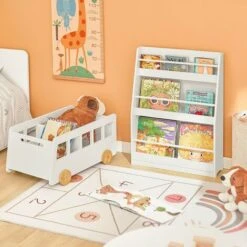 SoBuy Libreria Per Bambini Con 3 Ripiani Scaffale Per Giocattoli Scaffale Per Bambini Organizzatore Di Giocattoli Portaoggetti Bianco, KMB45-W -Armonia Casa 54873762 5