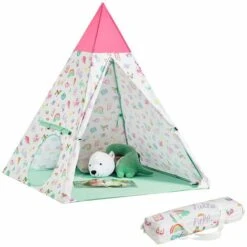 SoBuy Tenda Da Gioco Per Bambini Con Porta E Finestra Casetta Per Bambini Tenda Per Bambini 133x133x153 Cm, OSS06