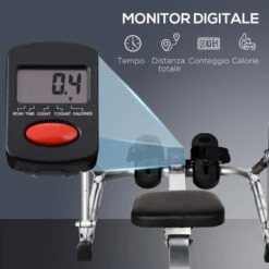HOMCOM Vogatore Pieghevole, 4 Livelli Di Resistenza E Display, Acciaio E ABS, 129x70x70cm 9 HOMCOM Vogatore Pieghevole, 4 Livelli Di Resistenza E Display, Acciaio E ABS, 129x70x70cm -Armonia Casa 55054534 5