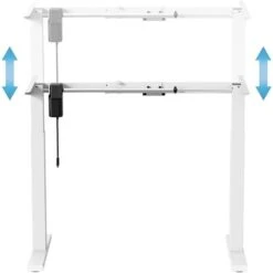 Scrivania Elettrica Regolabile In Altezza 73-123 Cm Tavolo Ufficio Telaio Bianco -Armonia Casa 55292132 5
