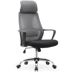 Poltrona Ufficio Direzionale Genius Traspirante Acciaio Sedia Con Poggiatesta XL Colore: Grigio -Armonia Casa 55606167 5