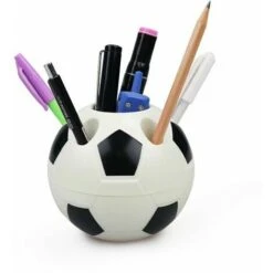 PORTAPENNE MATITE DA SCRIVANIA A FORMA DI PALLONE IN PLASTICA PORTA PENNE