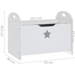 Cassapanca Per Bambini Bianca 62x40x46,5 Cm In MDF VidaXL 7 Cassapanca Per Bambini Bianca 62x40x46,5 Cm In MDF VidaXL -Armonia Casa 55902639 3