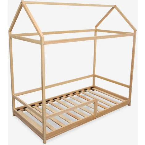 Lettino Montessori Letto Per Bambini Casetta In Legno 80x160cm Husty Legno Naturale 3 Lettino Montessori Letto Per Bambini Casetta In Legno 80x160cm Husty Legno Naturale - immagine 3