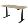 Scrivania Regolabile Elettricamente - 140x80 Cm - Doppio Motore - Nero / Rovere