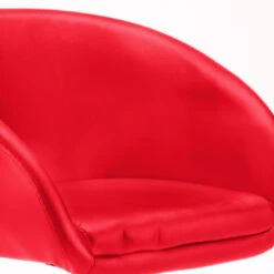 Poltrona Sgabello Girevole In Similpelle Austin Design Moderno Colore: Rosso -Armonia Casa 56370555 5