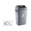 Papelera Contenedor Q-connect Plastico Con Tapa De Balancin 40 Litros Gris 410x280x610 Mm