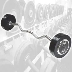 Trade Shop - Manubri Bilanciere Curl Curvo Ondulato Precaricato Da 20 Kg 10+10 Kg Bodysolid