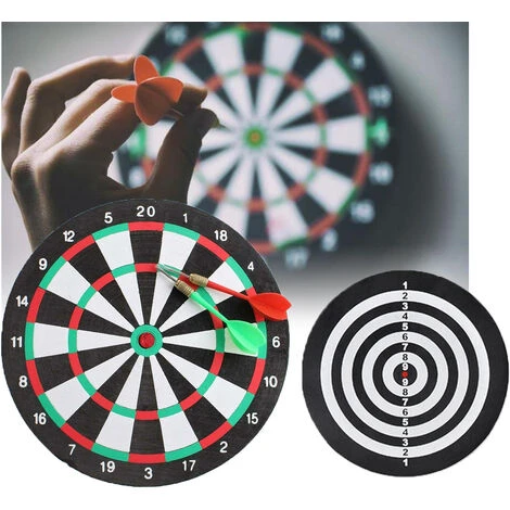 Gioco Tirassegno Tiro Al Bersaglio Bifacciale 2IN1 Da Muro Freccette 36cm 15'' 3 Gioco Tirassegno Tiro Al Bersaglio Bifacciale 2IN1 Da Muro Freccette 36cm 15'' - immagine 3