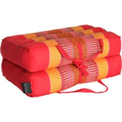 PIEGHEVOLE - Cuscino Pieghevole Per Yoga E Meditazione Zafu - Modulare - Kapok 100% Naturale E Riciclabile - Solido E Robusto - Comfort E Stabilità - Rosso Zafferano X1