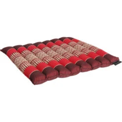 FLAT ROLLABLE - Cuscino Piatto E Flessibile Per Yoga E Meditazione - ROLLABLE E Regolabile In Altezza E Larghezza - Kapok 100% Naturale Ad Alta Densità - Solido, Stabile E Confortevole - Nero Bordeaux