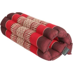 FLAT ROLLABLE - Cuscino Piatto E Flessibile Per Yoga E Meditazione - ROLLABLE E Regolabile In Altezza E Larghezza - Kapok 100% Naturale Ad Alta Densità - Solido, Stabile E Confortevole - Nero Bordeaux -Armonia Casa 56620304 3