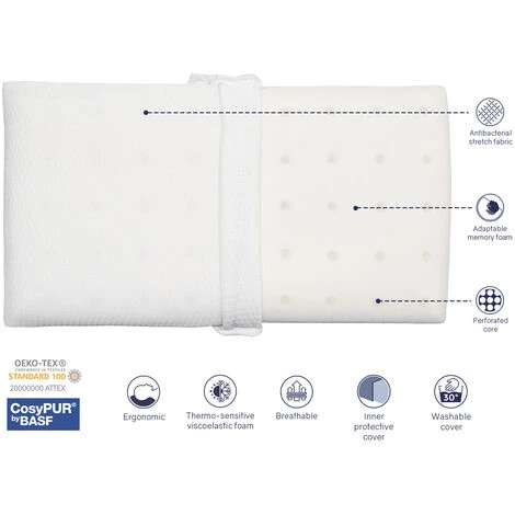 Pack 2 Cuscini Giovanili 105x35 - 6 CM - Viscoelastico. Coperture Rimovibili. Ergonomico 5 Pack 2 Cuscini Giovanili 105x35 - 6 CM - Viscoelastico. Coperture Rimovibili. Ergonomico - immagine 5