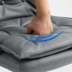 Sedia Da Ufficio Sotira In Vera Pelle Grigio -Armonia Casa 57355996 5