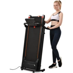 Tapis Roulant Tapis Roulant Pieghevoli Elettrici 1,5 HP Motore Elettrico Silenzioso 12 Km/h Con Display LED, 12 Programmi E Porta Pad/cellulare, Peso Max Utente 100kg, Nero -Armonia Casa 58070115 3