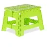 Relaxdays Sgabello Pieghevole, Sgabellino Antiscivolo Con Un Gradino E Manico Fino A 120 Kg, 22,5x32x25 Cm, Verde Bianco, 100% Plastica
