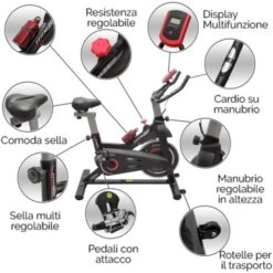 Cyclette Da Allenamento Fit Bike Da Interno Indoor Cycling Win Con Porta Cellulare, Resistenza Regolabile, Cardio E Volano 6kg FFitness 7 Cyclette Da Allenamento Fit Bike Da Interno Indoor Cycling Win Con Porta Cellulare, Resistenza Regolabile, Cardio E Volano 6kg FFitness -Armonia Casa 58462035 3