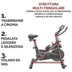 Cyclette Da Allenamento Fit Bike Da Interno Indoor Cycling Win Con Porta Cellulare, Resistenza Regolabile, Cardio E Volano 6kg FFitness 9 Cyclette Da Allenamento Fit Bike Da Interno Indoor Cycling Win Con Porta Cellulare, Resistenza Regolabile, Cardio E Volano 6kg FFitness -Armonia Casa 58462035 5