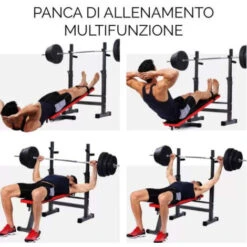Panca Piana Pieghevole Con Supporto Bilanciere Regolabile FFitness -Armonia Casa 58462053 3