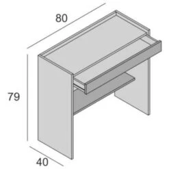 Scrivania Clematide, Scrittoio Moderno Con Cassetto, Tavolo Da Studio O Ufficio Porta PC Portalibri, 100% Made In Italy, Cm 80x40h79, Bianco E Cemento -Armonia Casa 58749574 3