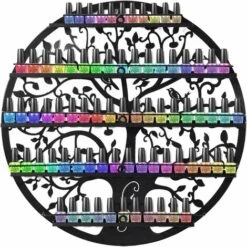 Giantex Porta Smalto In Metallo, Organizzatore Per Smalti, Portaoggetti A Forma Di Albero, Scaffale A 5 Livelli, Scaffale Di Stoccaggio, Espositore Per Smalti, Rossetti, Oli Essenziali (Nero)