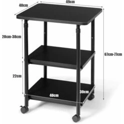 Giantex - Supporto Per Stampante Con Ruote, 3 Livelli, Regolabile In Altezza, In Legno, Per Ufficio, Scuola, Casa, Ufficio (nero) -Armonia Casa 58840279 5